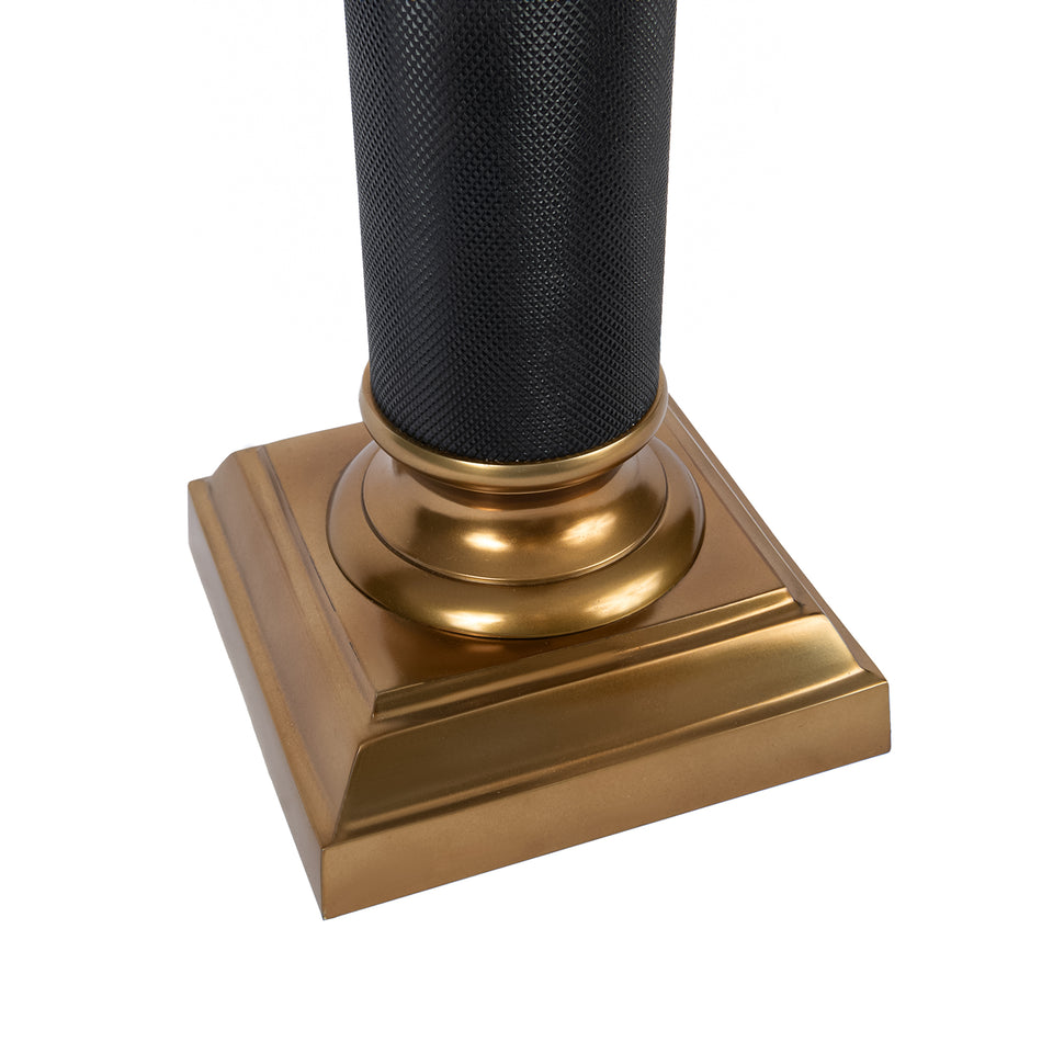 Baron Regal Textured Metal Column Lamp in Black