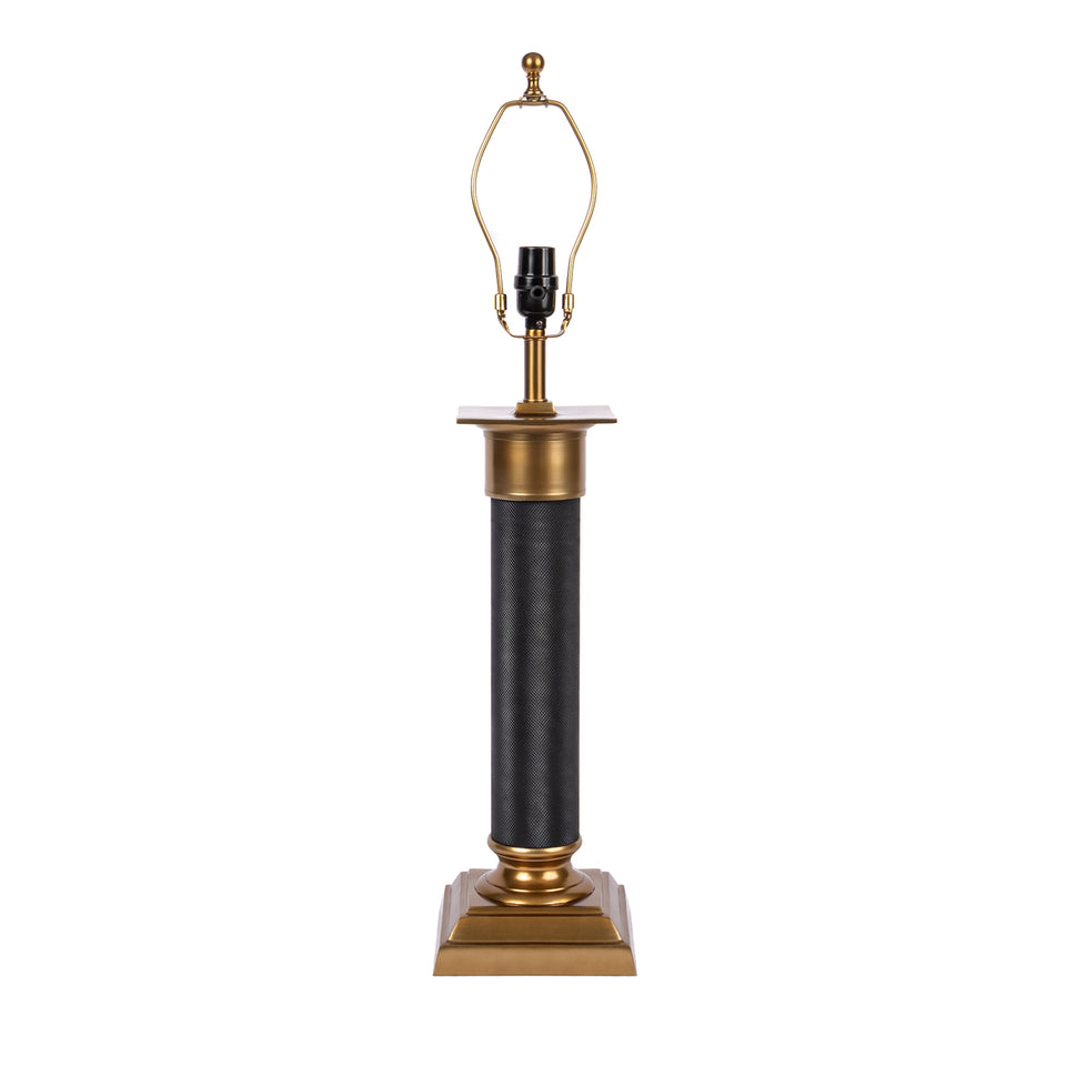 Baron Regal Textured Metal Column Lamp in Black