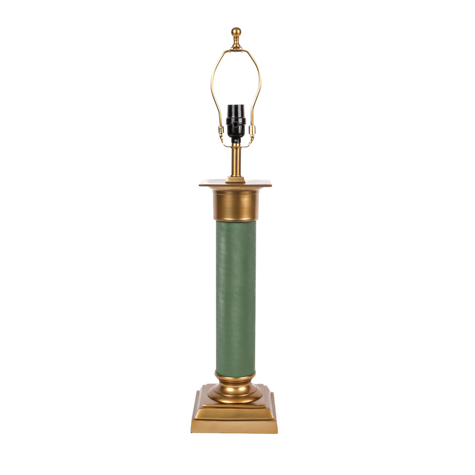 Baron Regal Textured Metal Column Lamp in Jade Green