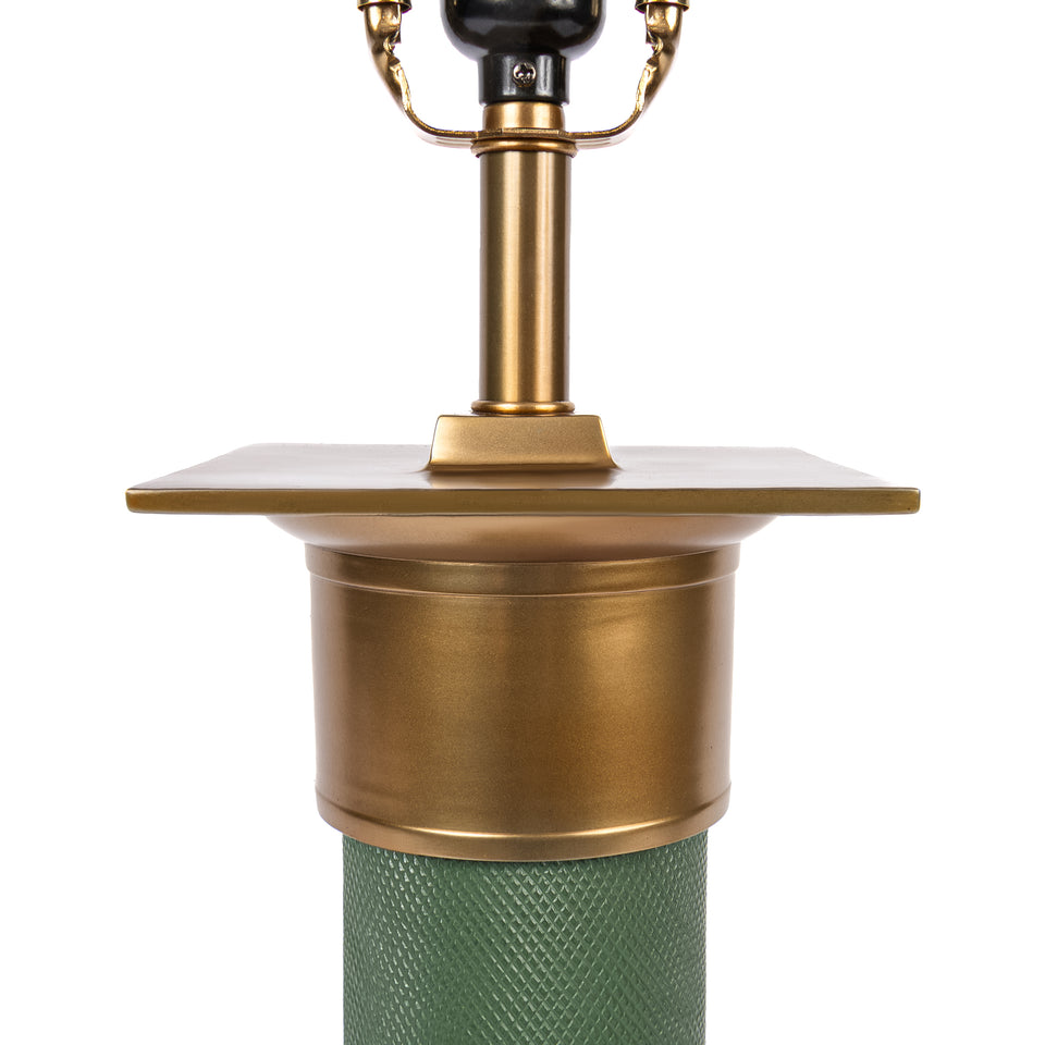 Baron Regal Textured Metal Column Lamp in Jade Green