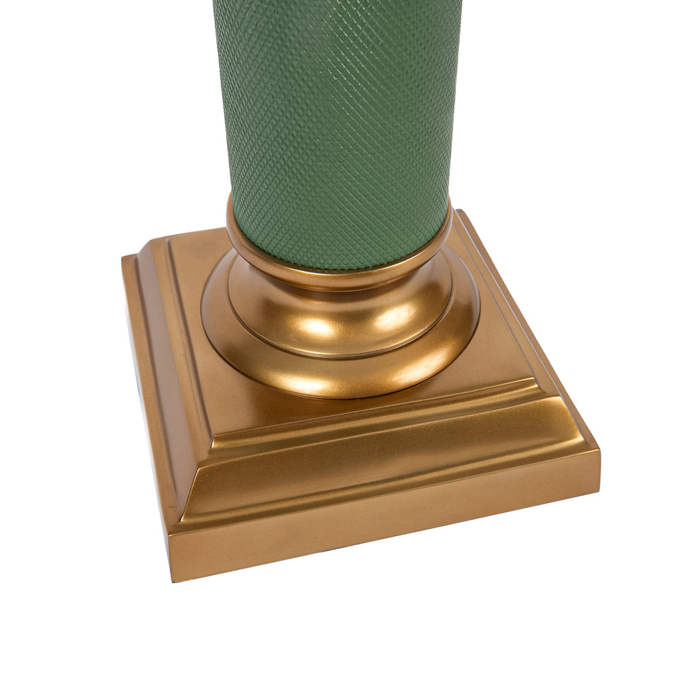 Baron Regal Textured Metal Column Lamp in Jade Green