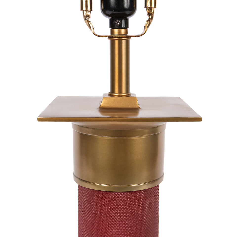 Baron Regal Textured Metal Column Lamp in Red