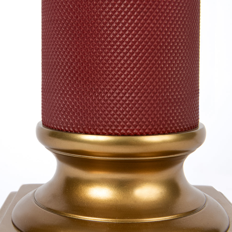 Baron Regal Textured Metal Column Lamp in Red