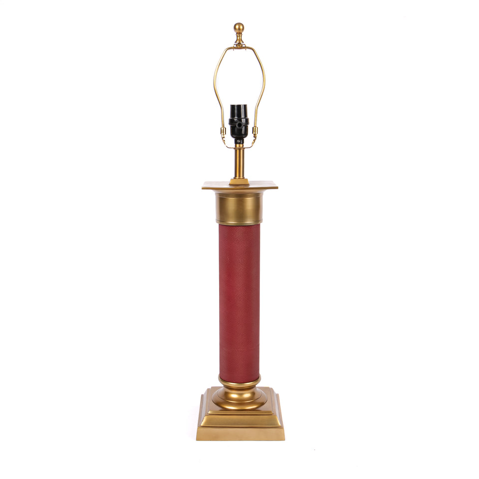 Baron Regal Textured Metal Column Lamp in Red