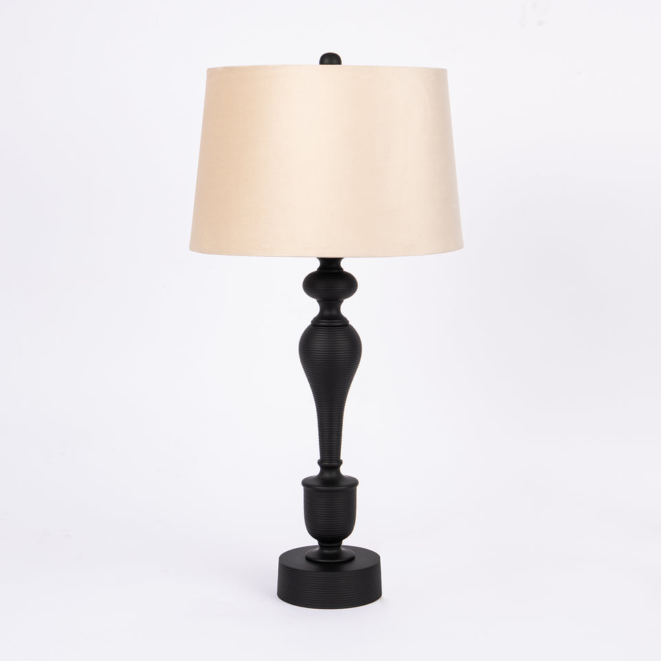 Obsidian Elegance Tall Metal Table Lamp