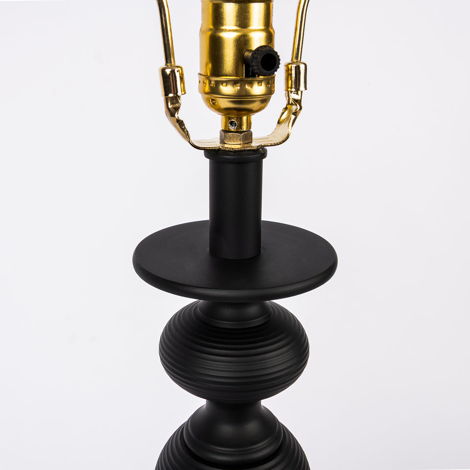 Obsidian Elegance Tall Metal Table Lamp