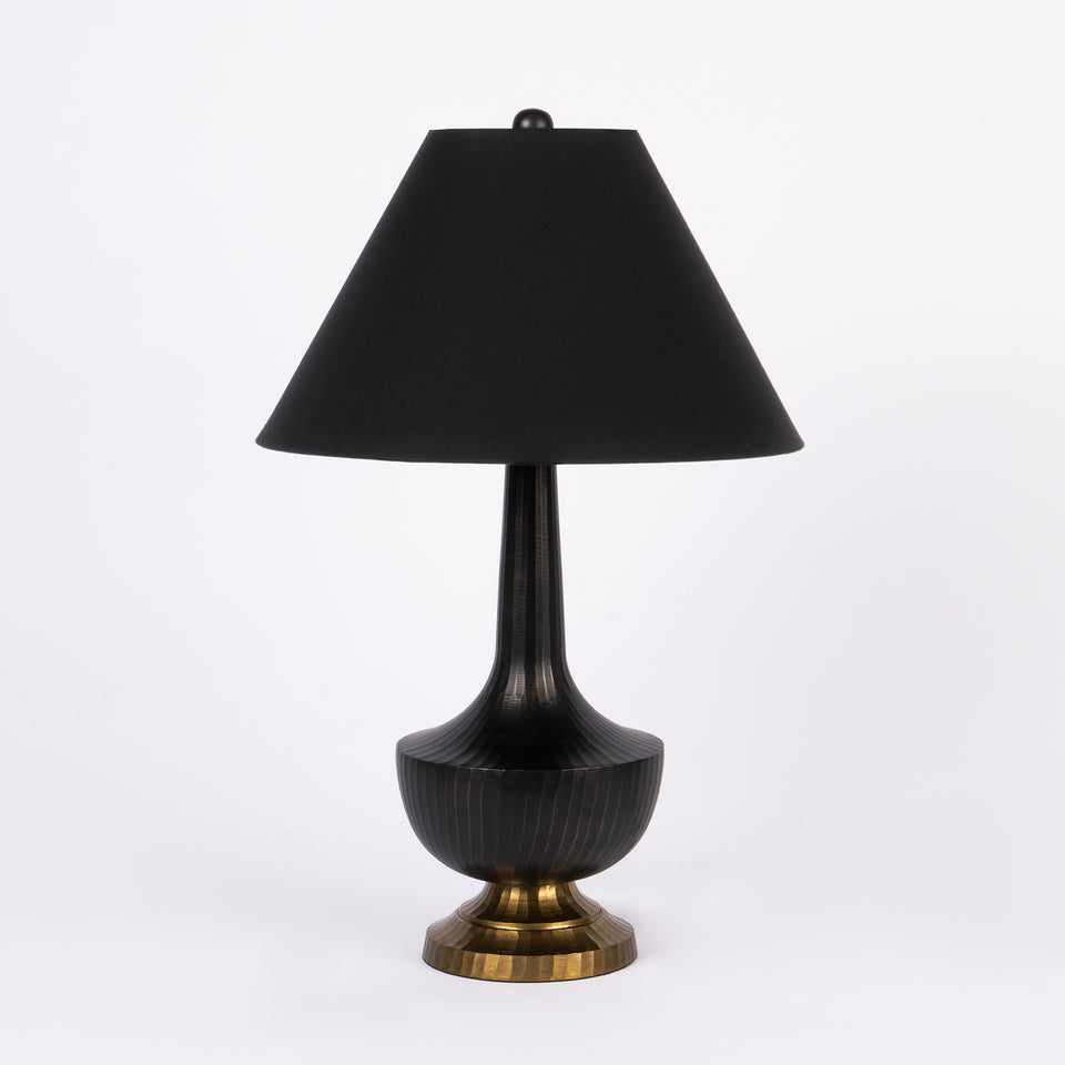 Antique Essence Bottle Black and Bronze Metal Table Lamp