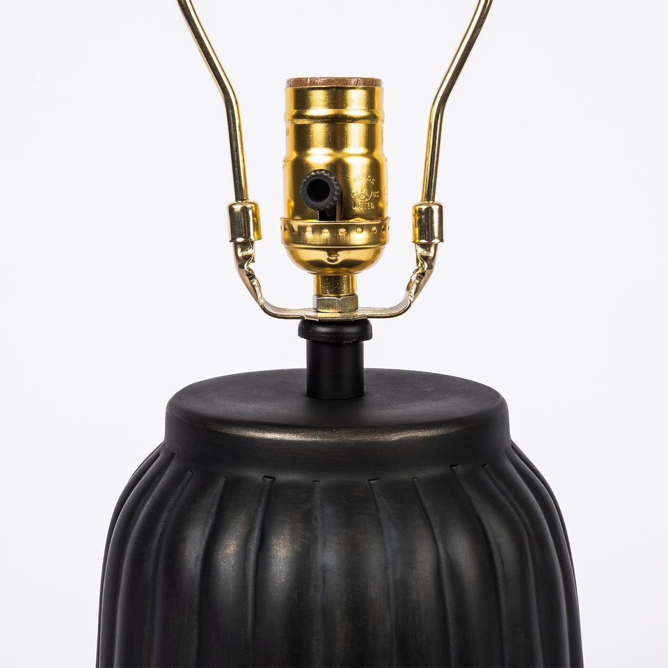 Classic Oil Rubbed Black and Bronze Metal Table Lamp