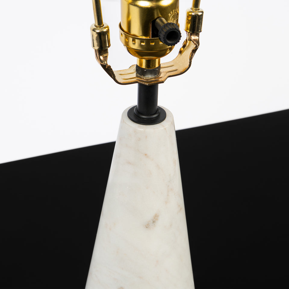 Cone White Marble Table Lamp