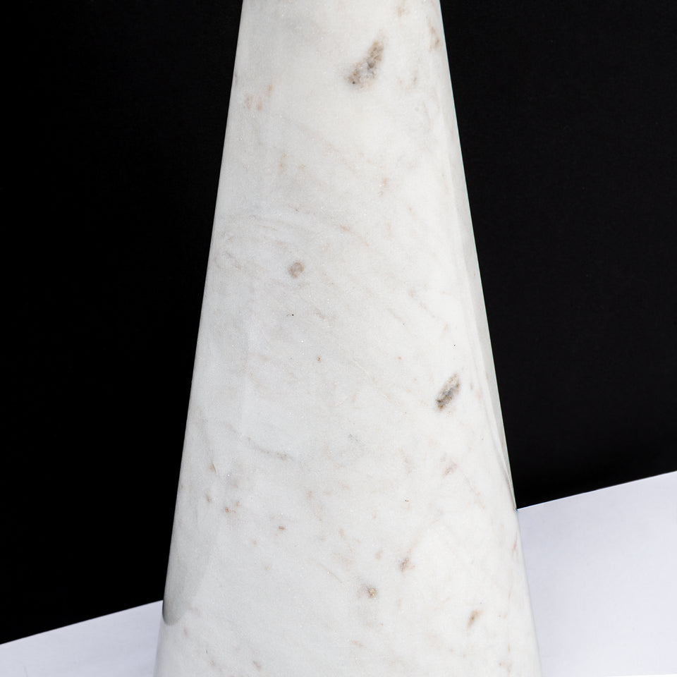 Cone White Marble Table Lamp