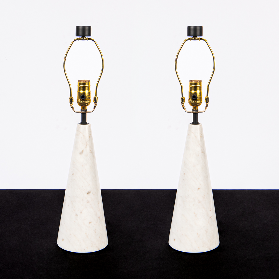 Cone White Marble Table Lamp