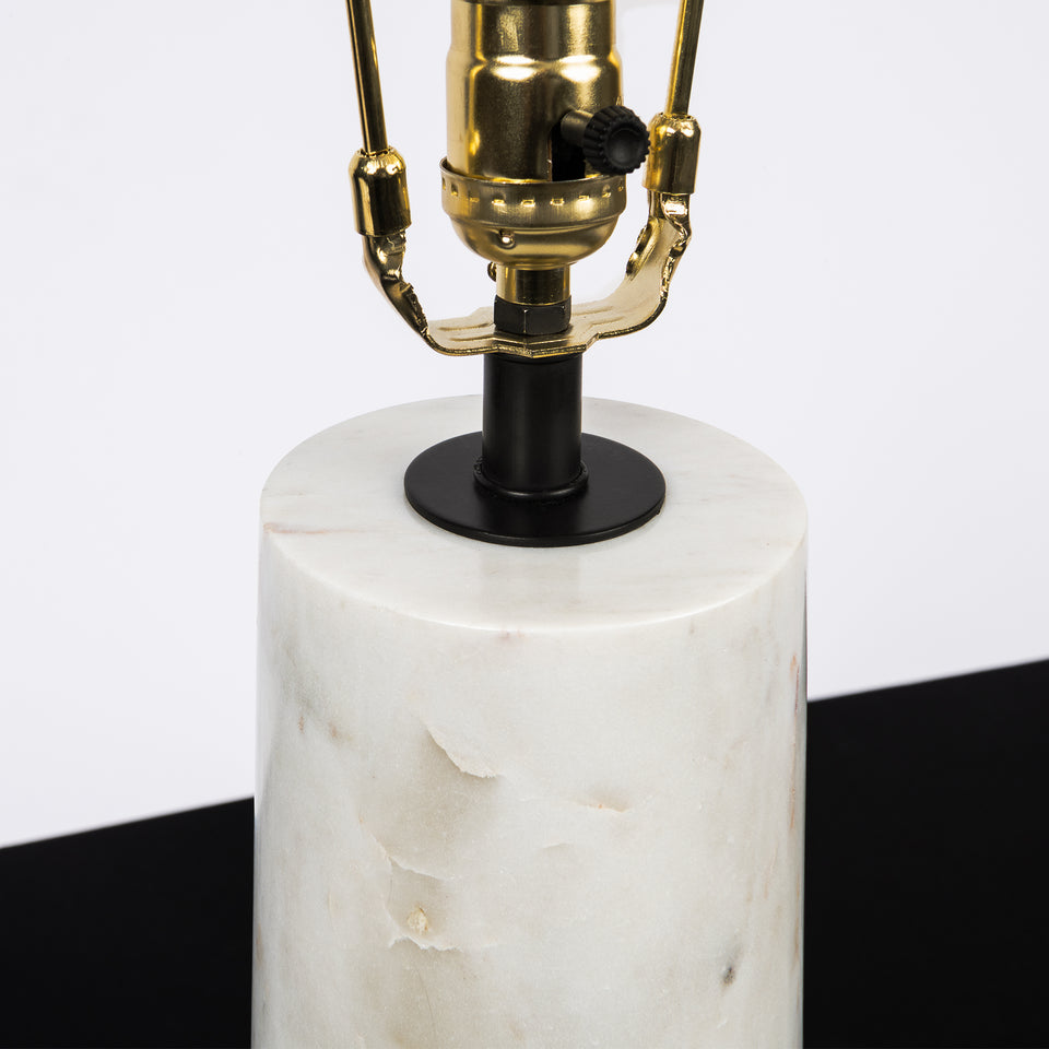 Cylinder White Marble Table Lamp