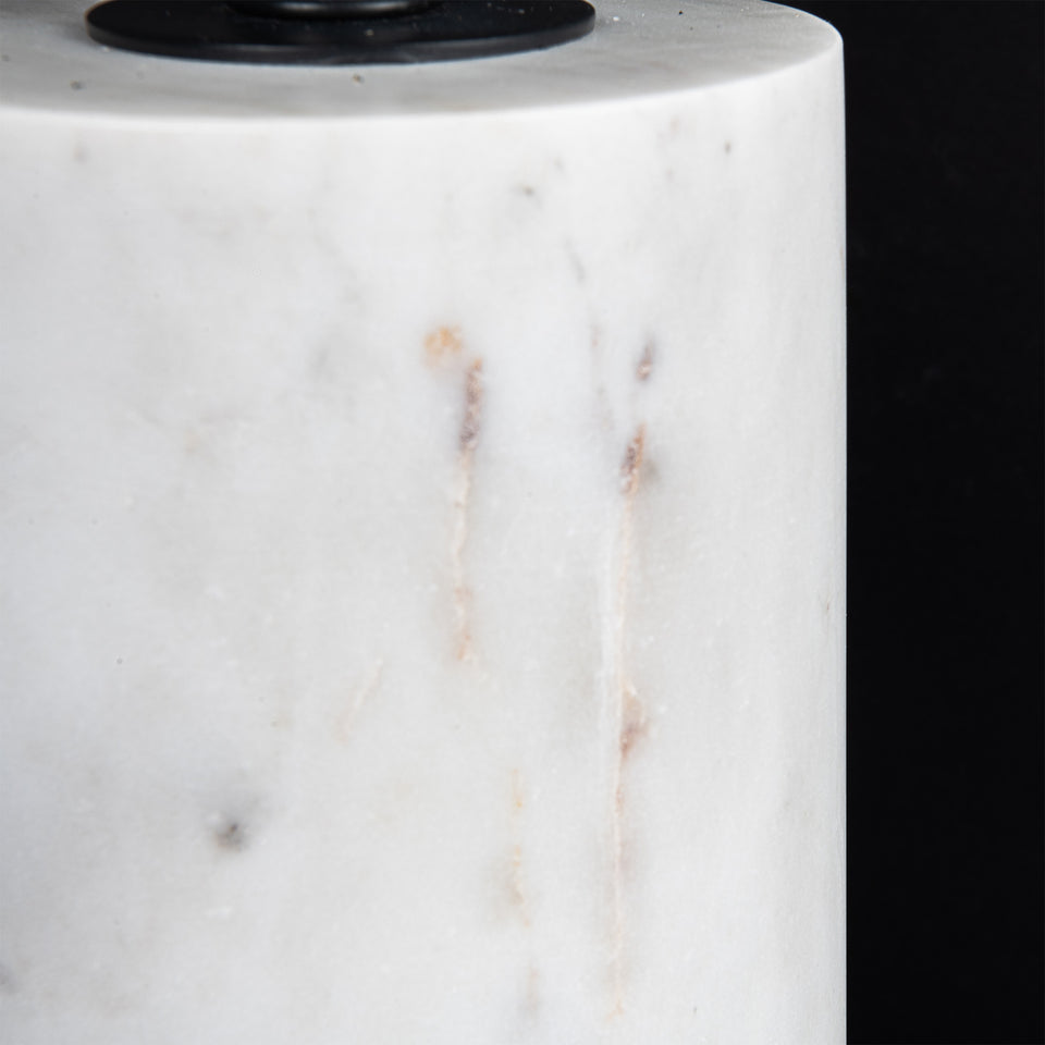 Cylinder White Marble Table Lamp