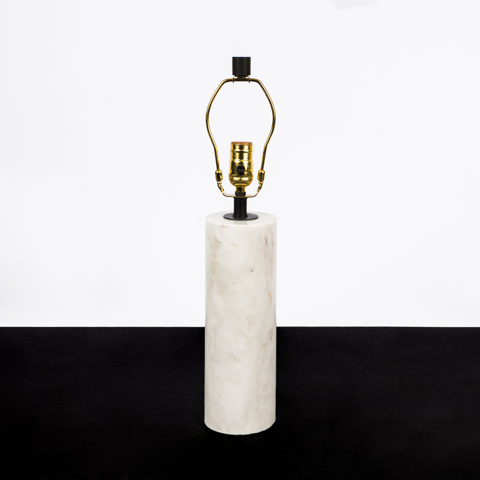 Cylinder White Marble Table Lamp