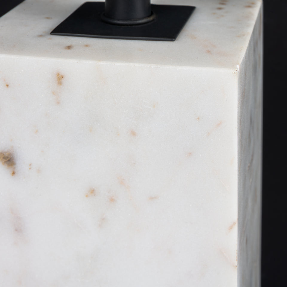 Cuboid White Marble Base Table Lamp