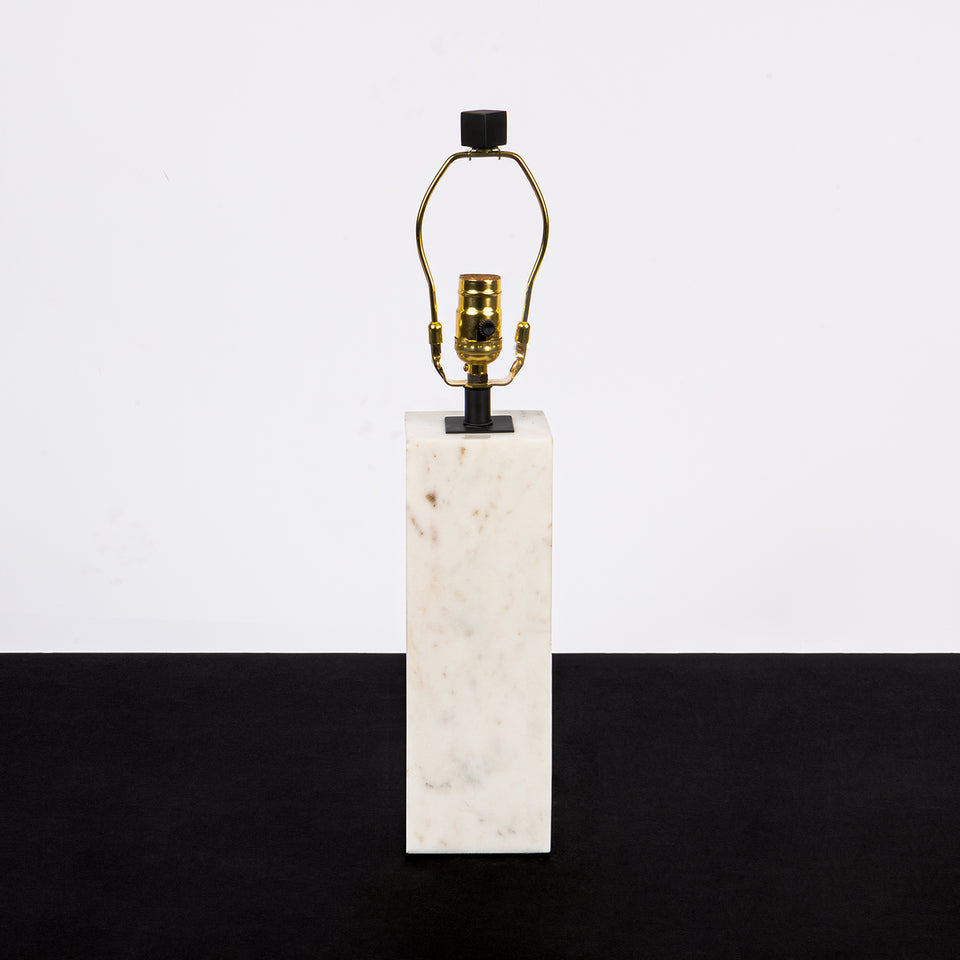 Cuboid White Marble Base Table Lamp