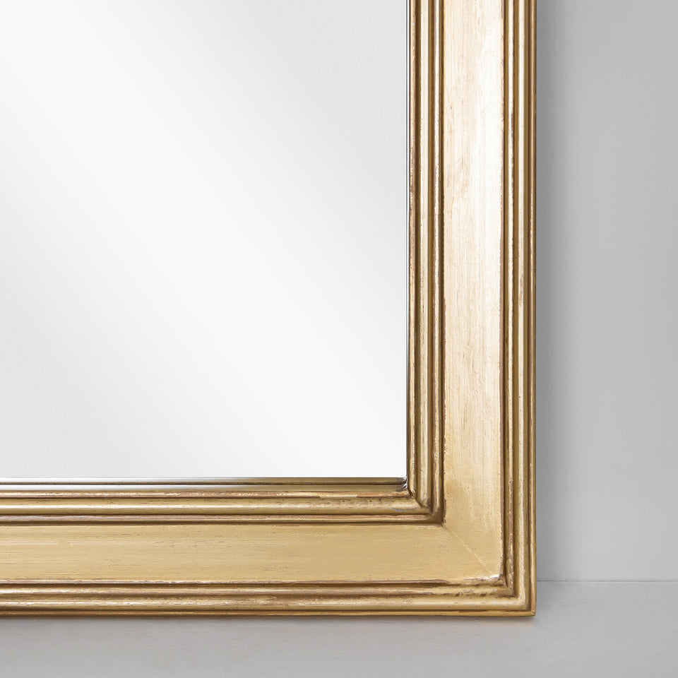 Farmhouse Notched Corner Wall Mirror in Gold