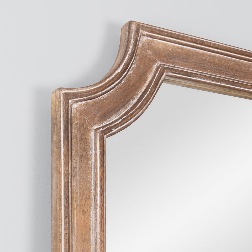 Farmhouse Notched Corner Wall Mirror in Natural