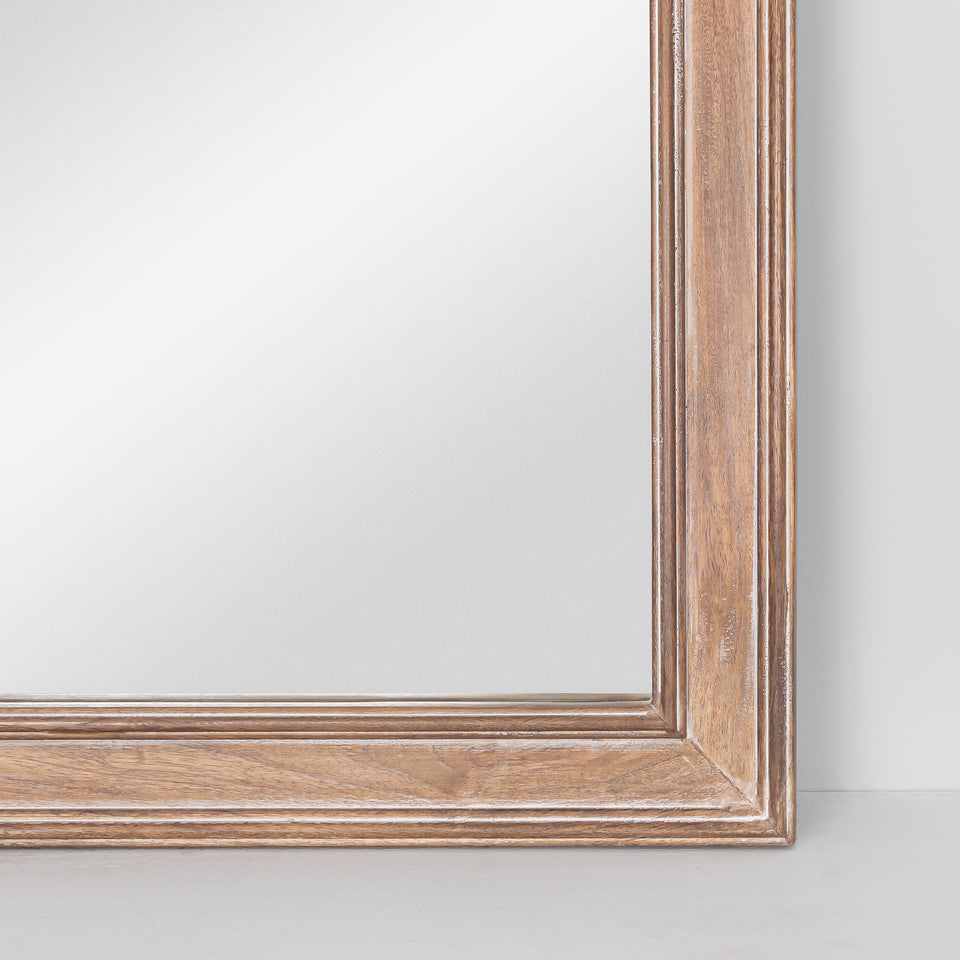 Farmhouse Notched Corner Wall Mirror in Natural