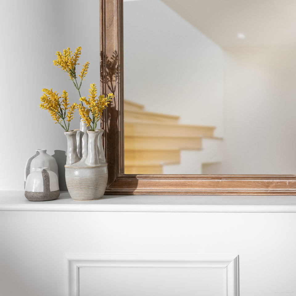 Farmhouse Notched Corner Wall Mirror in Natural