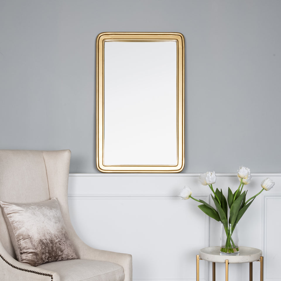 Rectangle Gold Framed Mirror