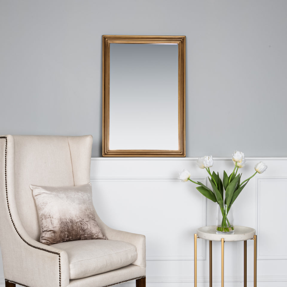 Antique Gold Projected Frame Rectangle Mirror