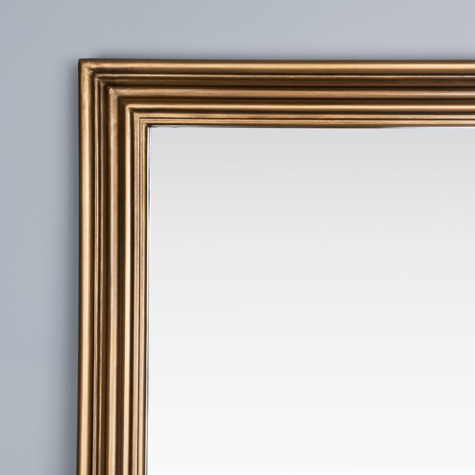 Antique Gold Projected Frame Rectangle Mirror