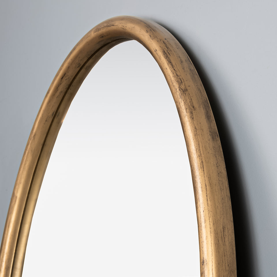 Gold Minimal Oval Wall Mirror