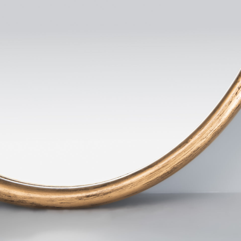 Gold Minimal Oval Wall Mirror