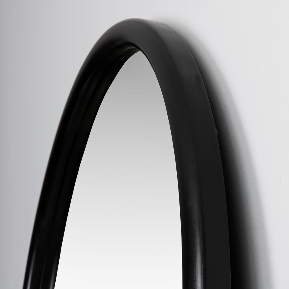 Black Modern Oval Wall Mirror