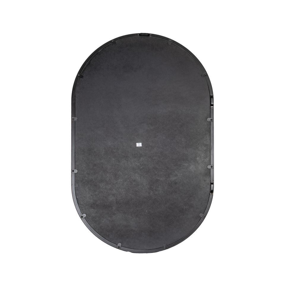 Black Modern Oval Wall Mirror