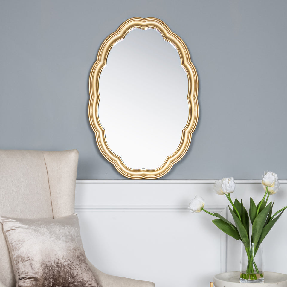 Gold Scallop Frame Mirror