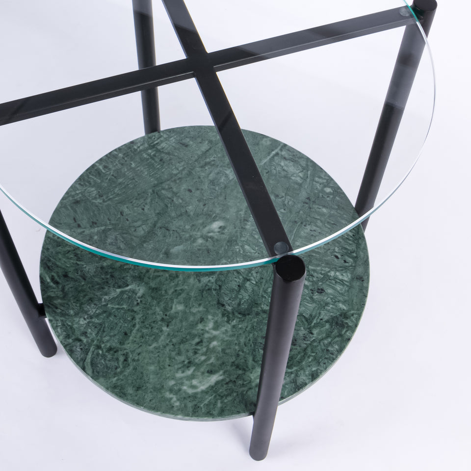 Transitional Black Base Round 2 Tier Table