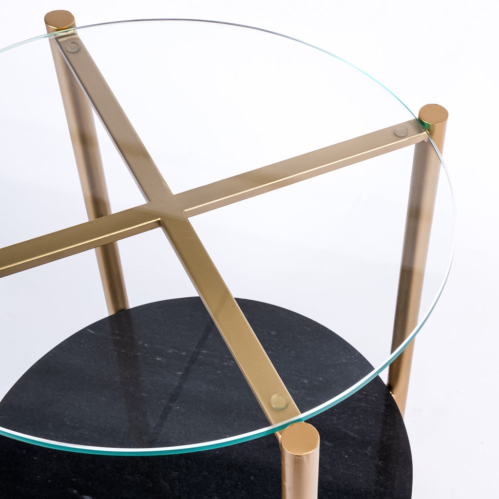 Transitional Gold Base Round 2 Tier Table – BHFhome