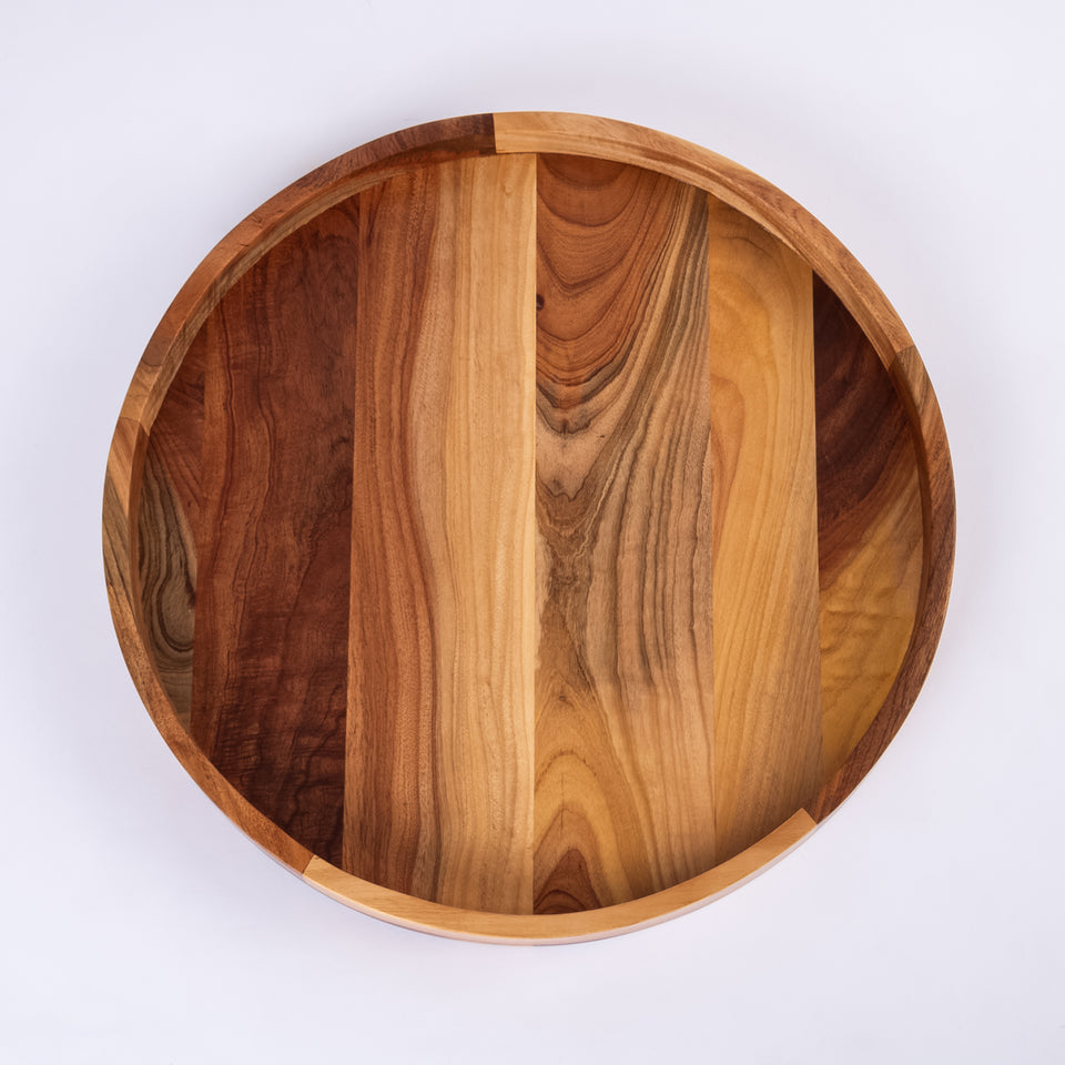 Natural Round Wood Tray