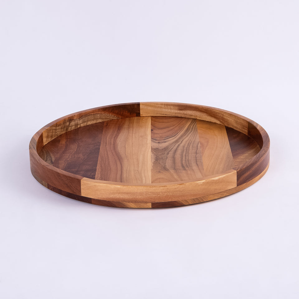 Natural Round Wood Tray