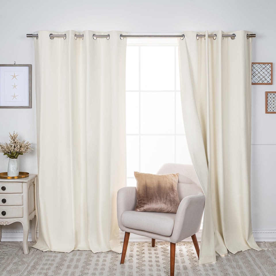 MAX Blackout Linen-Textured Curtains Set