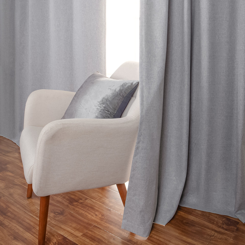 MAX Blackout Linen-Textured Curtains Set