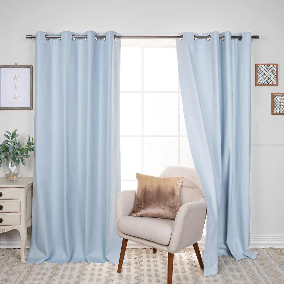 MAX Blackout Linen-Textured Curtains Set