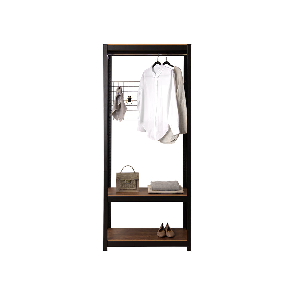 Kepsuul Clothing Rack + 1 Shelf + Mesh Board Customizable Modular Shelving and Storage