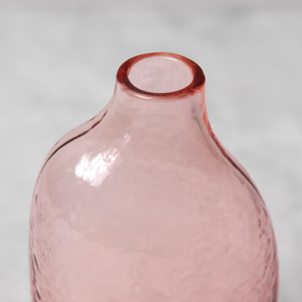 Rose Hammered Glass Vase