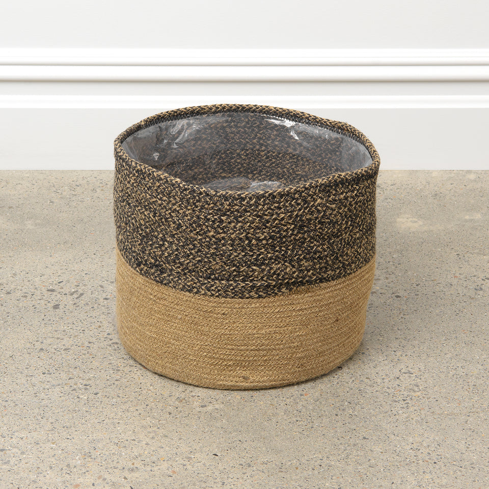 Colorblock Jute Basket with Lining
