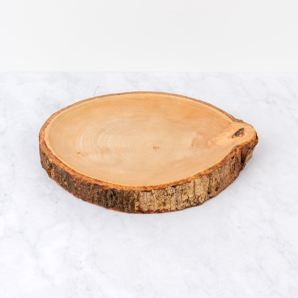 Handcrafted Mango Wood Plate with Bark