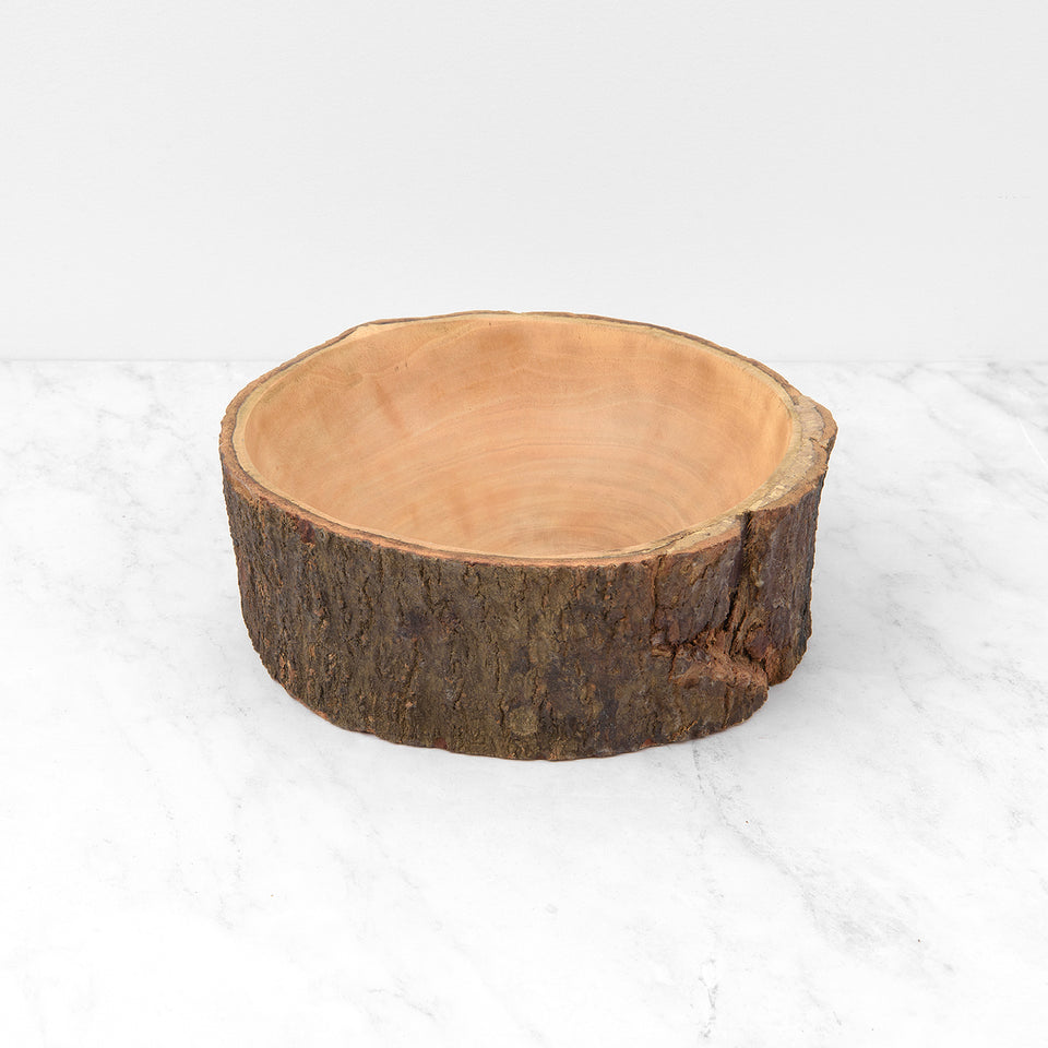 Handcrafted Mango Wood Bowl with Bark
