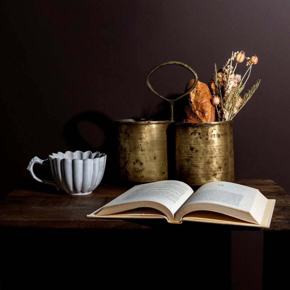 Vintage Brass Double Bowl