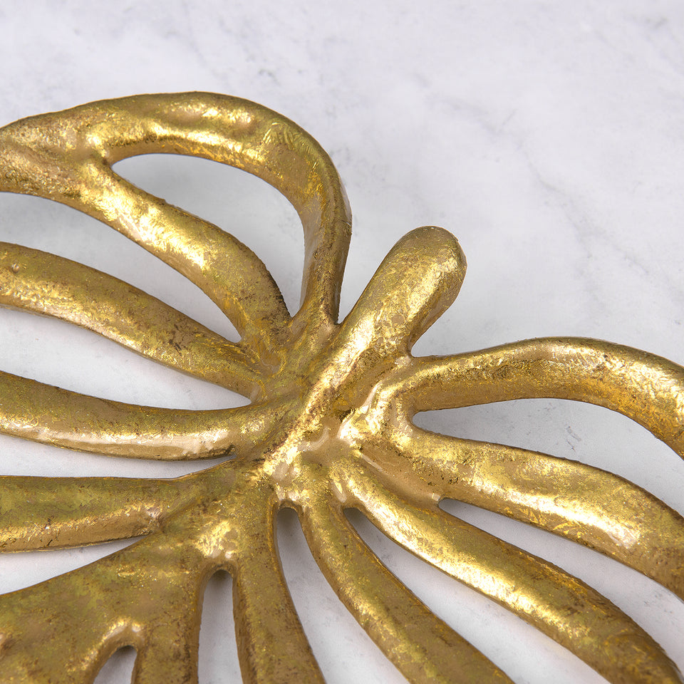 Gold Finish Cast Iron Leaf