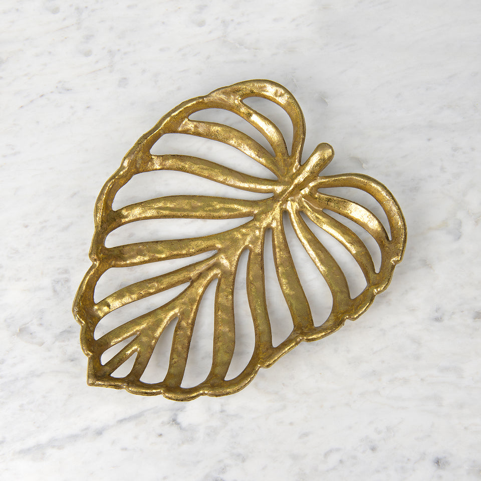 Gold Finish Cast Iron Leaf