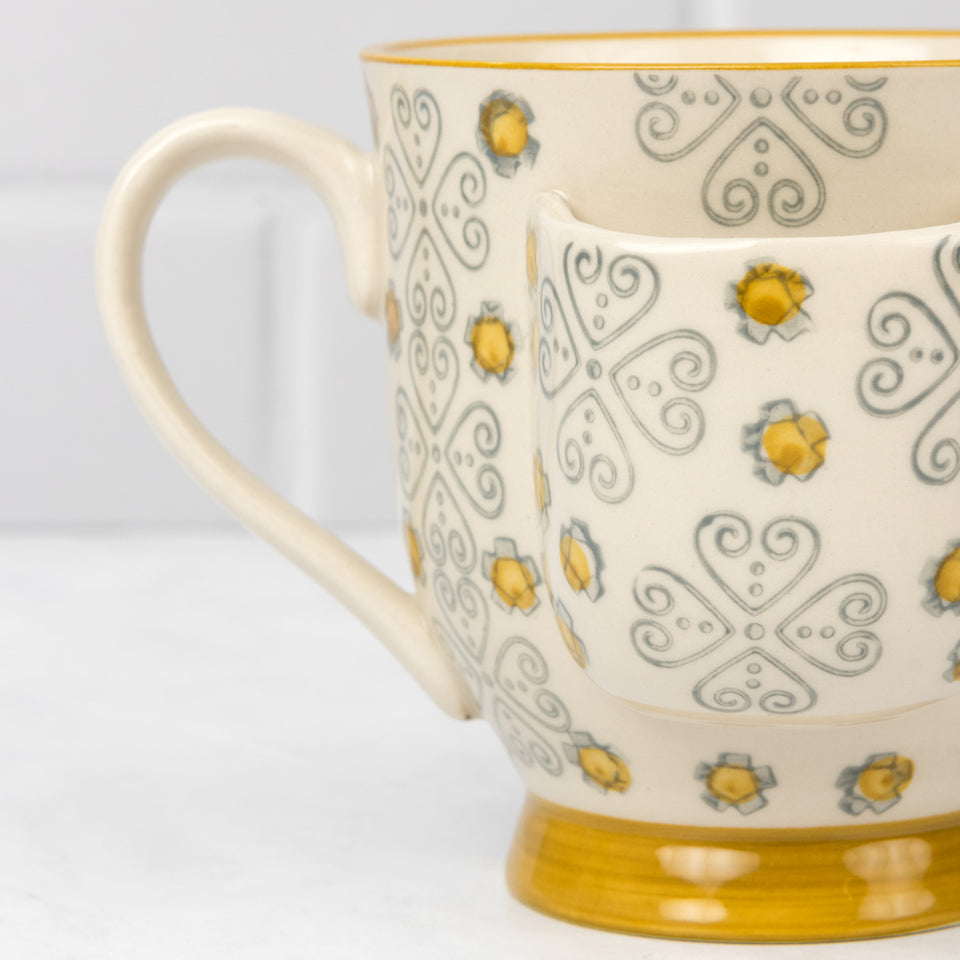 Stoneware Mug with Tea Bag Holder, 3 Colors – Cultural Interiors
