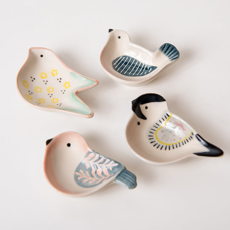 Set of 4 Ceramic Bird Shaped Measuring Cups