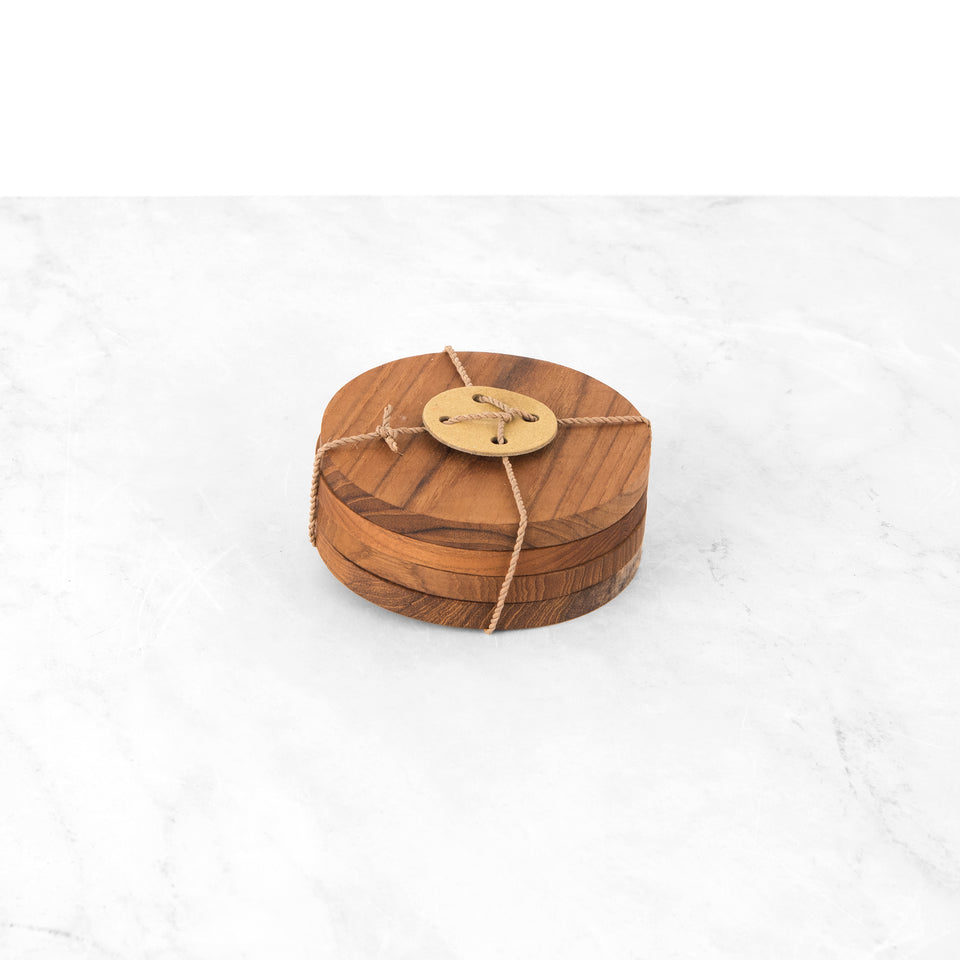 Teak Coaster Set